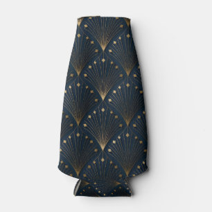Porta-garrafa Padrão de decoração azul e dourado