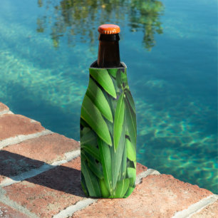 Porta-garrafa Padrão de Folhas Verde Lush - Botânica da Natureza