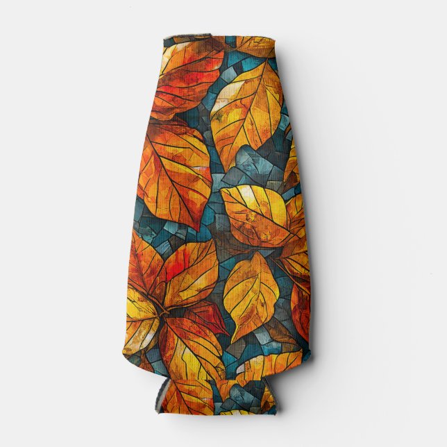 Porta-garrafa Padrão de mosaico de outono (Frente)