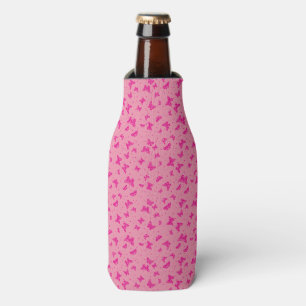 Porta-garrafa Padrão de motif de borboleta rosa-vintage