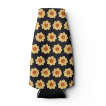 Padrão Floral Amarelo Dahlia em Preto