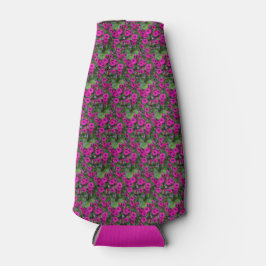 Porta-garrafa Padrão Floral de Petunias Rosa Brilhante