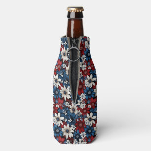 Porta-garrafa Padrão Floral Patriótico Negrito