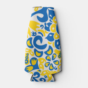 Porta-garrafa Padrão Folclore com cores de bandeira ucraniana