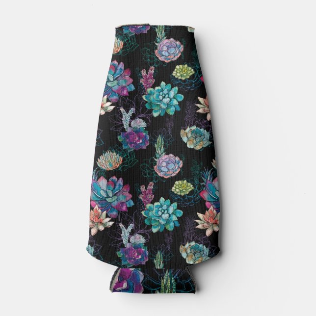 Porta-garrafa Padrão Invisível Suculento  (Frente)