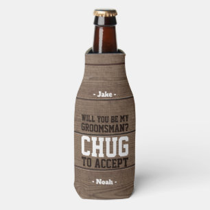 Porta-garrafa Padrinho de casamento Proposta de Chug para Aceita