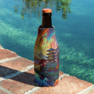 Porta-garrafa Pagoda e Paisagem Colorida
