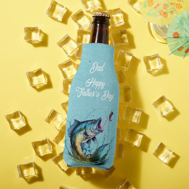 Porta-garrafa Papai Feliz Dia dos Pais Azul Grande Peixe Golpe (Verão in situ)