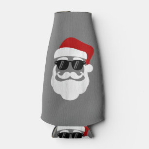 Porta-garrafa Papai Noel com óculos escuros Design de Natal engr