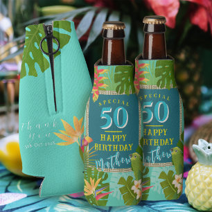 Porta-garrafa Paraíso Tropical Aniversário Anual Verde Azul