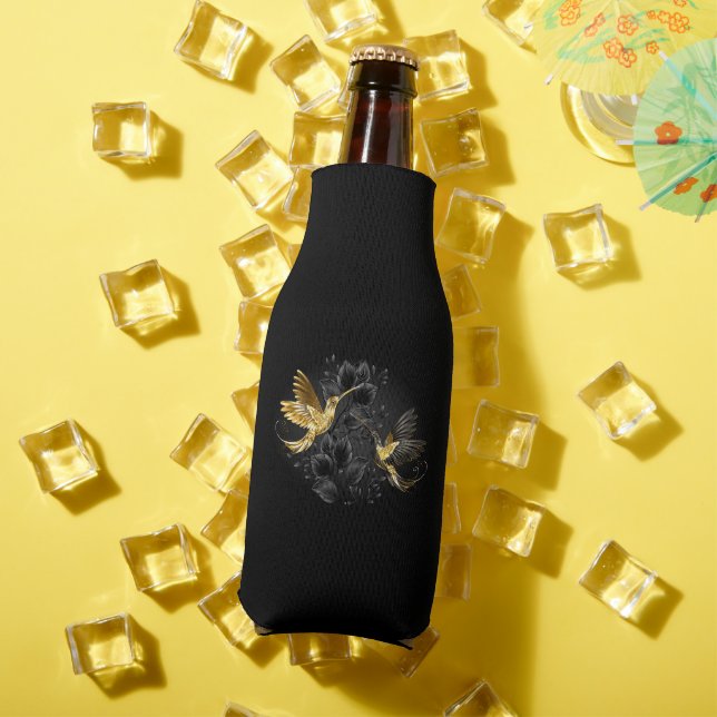 Porta-garrafa Pássaro Humino Negro e Dourado (Verão in situ)