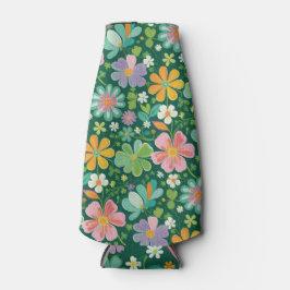 Porta-garrafa Pastas De Flores Selvagens, Cor-De-Rosa, Laranja P