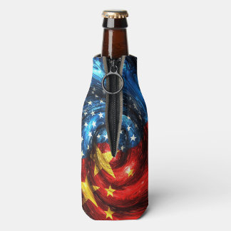 Porta-garrafa Patriotic Swirl USA China Insulated Bottle Cover 