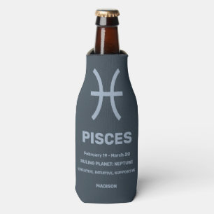Porta-garrafa Peixes de Sinal Zodiac/Nome Personalizado