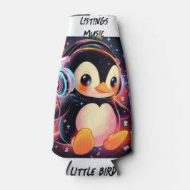 PORTA-GARRAFA PEQUENO PÁSSARO ESCUTANDO 🎧 IMAGEM NA FRENTE