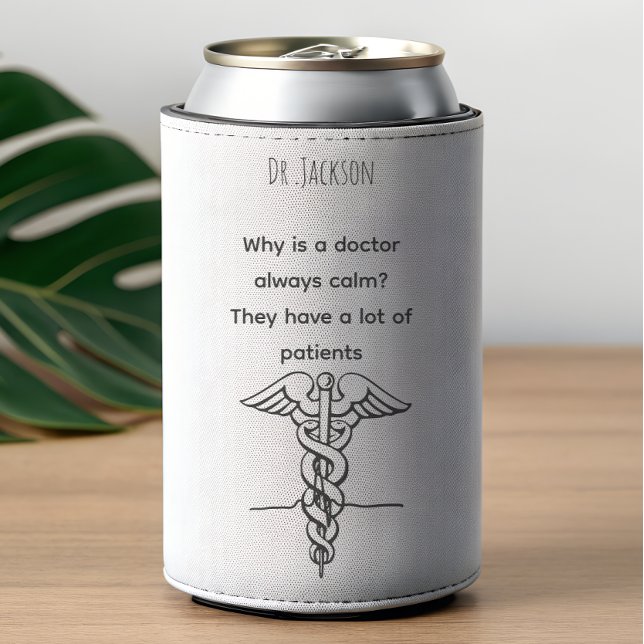 Porta-garrafa Personalized Name  funny  puns minimalist doctor (Criador carregado)