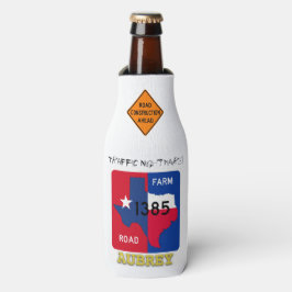 Porta-garrafa Pesadelo de Tráfego! FM 1385 e US 380, Aubrey, TX