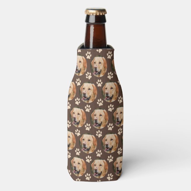 Porta-garrafa Pet Photo Pattern Dog Brown (Frente da Garrafa)