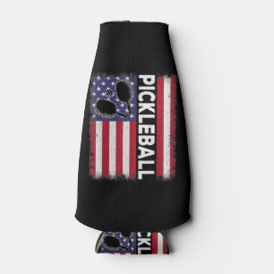 Porta-garrafa Pickleball American Flag Engraçado Pickleball Vi
