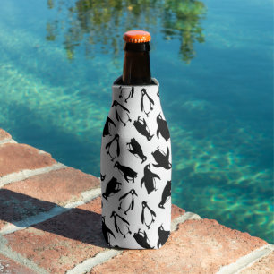 Porta-garrafa Pinguim branco preto-branco-branco-fundo branco