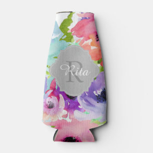 Porta-garrafa Pista de Fundo PixDezines Floral Watercolor/DIY