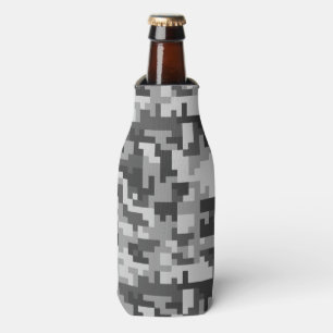 Porta-garrafa Pixel Cinza e padrão do Exército Negro
