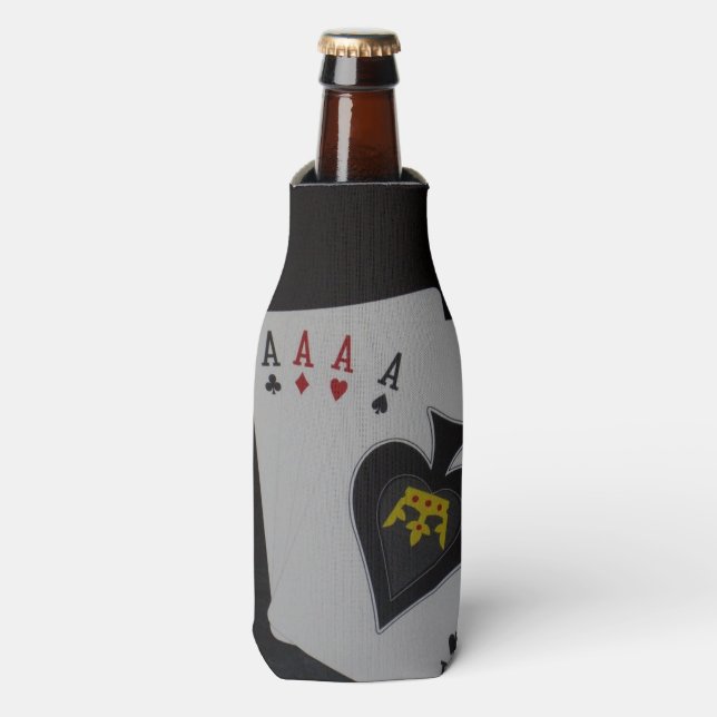 Porta-garrafa Poker, Titular de Stubby de Aces Quad. (Frente da Garrafa)