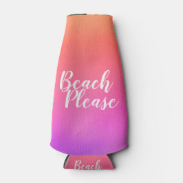 Porta-garrafa Praia Personalizada, Laranja, Rosa Quente