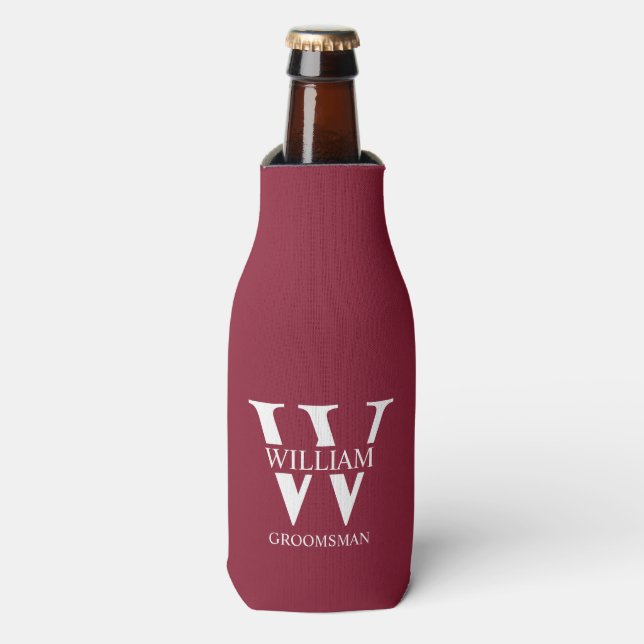 Porta-garrafa Presente Personalizado para Padrinhos com Monogram (Frente da Garrafa)
