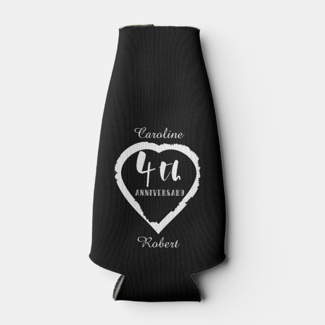 Porta-garrafa Quarto aniversário de casamento Linen Slik (Frente)