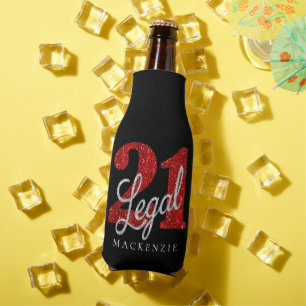 Porta-garrafa Red 21 e Legal aniversário de 21 anos moderno