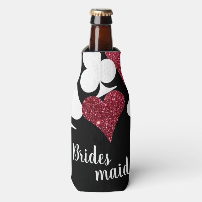 Porta-garrafa Red Black Glitter Vegas Bridesmaid Booler (Frente da Garrafa)