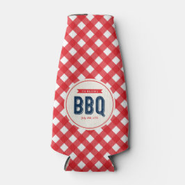 Porta-garrafa Red Gingham e Blue CHURRASCO Party