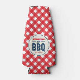 Porta-garrafa Red Gingham e Blue I Do CHURRASCO Noivado