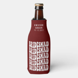 Porta-garrafa Red Trendy Boho Retro Personalizado Bridesmaid