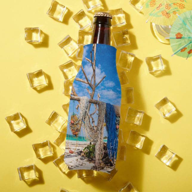 Porta-garrafa Redes de pesca que secam na praia (Verão in situ)