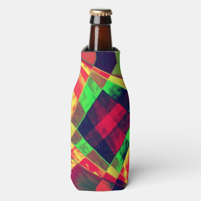 Porta-garrafa Retângulos inclinados e desgastados sobrepostos (Frente da Garrafa)