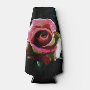 Porta-garrafa Rosa vermelha pintada a óleo