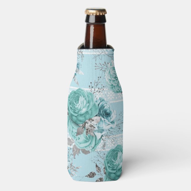 Porta-garrafa Rosas Azuis Lace Luxury (Frente da Garrafa)