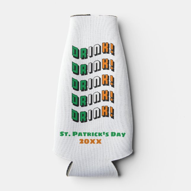 Porta-garrafa Rua. Dia de Patrick Beba irlandês Engraçado (Frente)