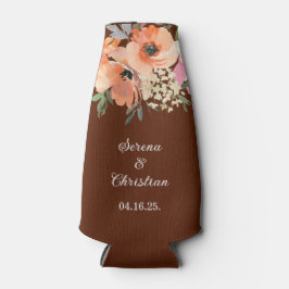 Porta-garrafa Rust Terracotta Floral Wedding