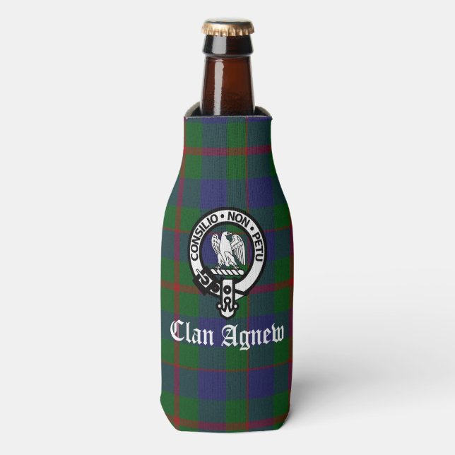 Porta-garrafa Scottish Clan Agnew Crest & Tartan (Frente da Garrafa)