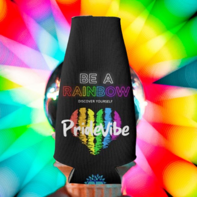 Porta-garrafa Seja um Arco-Íris Descubra-se por PrideVibe (Criador carregado)