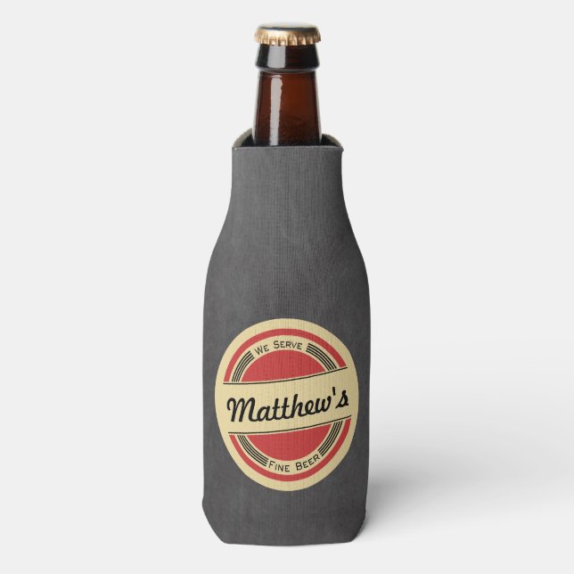 Porta-garrafa Servimos o Bar doméstico de cerveja fina (Frente da Garrafa)