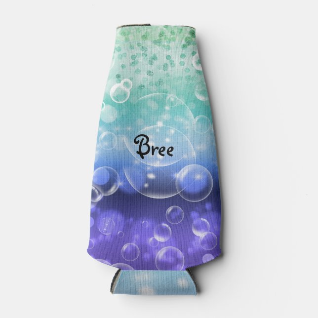 Porta-garrafa Sob O Mar Tropical Ocean Sparkle Bubbles (Frente)