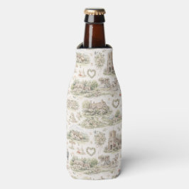 Porta-garrafa Soft Cream English Village Wedding Watercolor