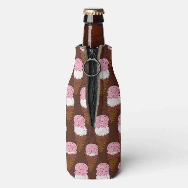Porta-garrafa Sorvete com títulos napolitanos Cones 2-BOTTL FRIO (traseira da garrafa)