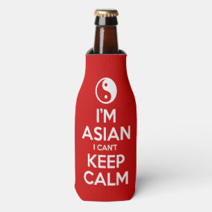 Porta-garrafa Sou asiático, não posso ficar calmo