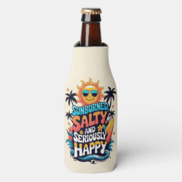 Porta-garrafa Sunburned Salty and Happy – Retro Beach Vibes
