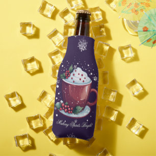 Porta-garrafa Taça de Chocolate Quente de Natal Roxo